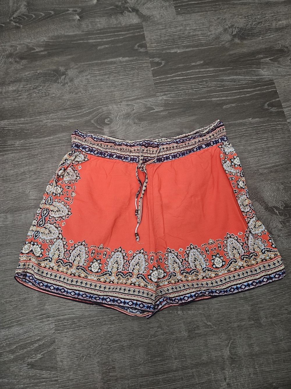 Anthropologie Hei Hei Coral Scarf Print Pull On Boho Shorts XS